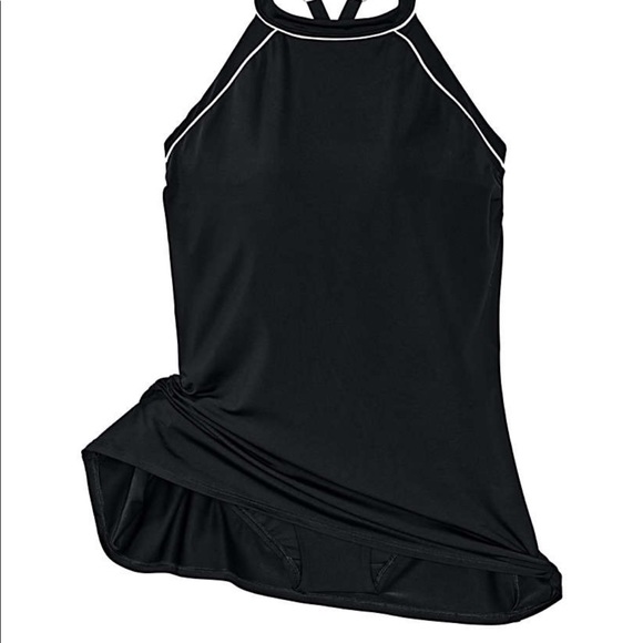 Lands End Swim Dress black high neck - Picture 5 of 8